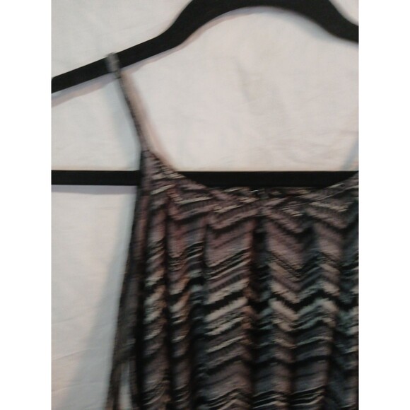 Sheila Rose Chevron Sun Dress Black-Grays Zig-Zag Womens Xlg Elastic Waist - Picture 6 of 16